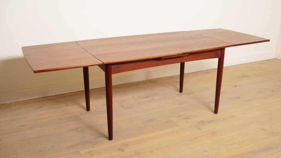 Vintage Eettafel Uitschuifbaar Teak Bootmodel Vintage Eettafel Uitschuifbaar Teak Bootmodel