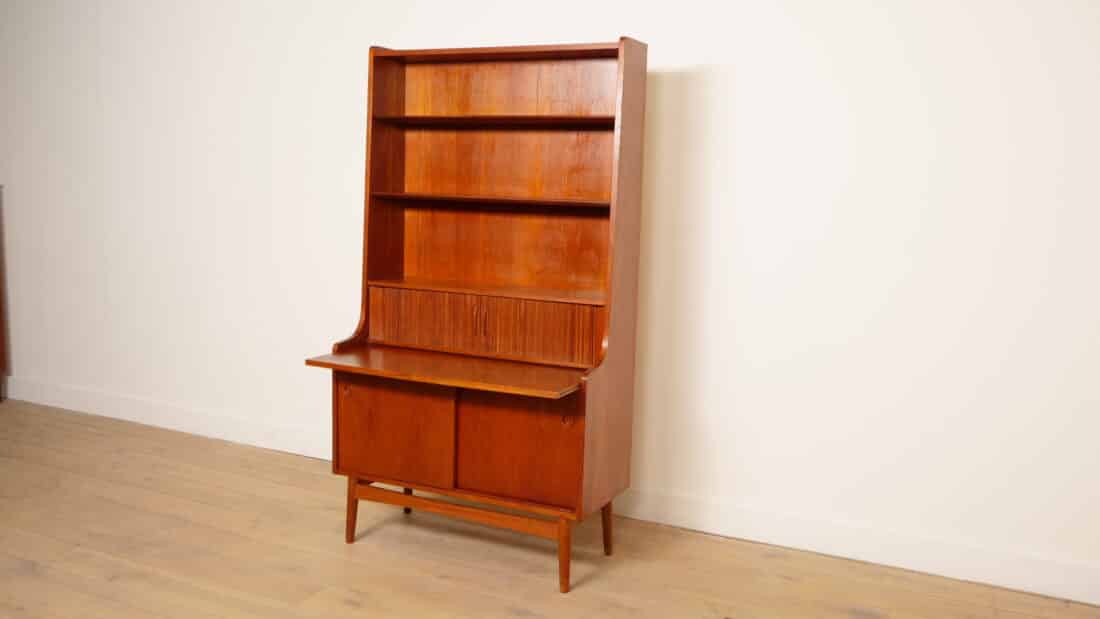 Vintage Boekenkast Secretaire Teak Johannes Sorth Vintage Boekenkast Secretaire Teak Johannes Sorth