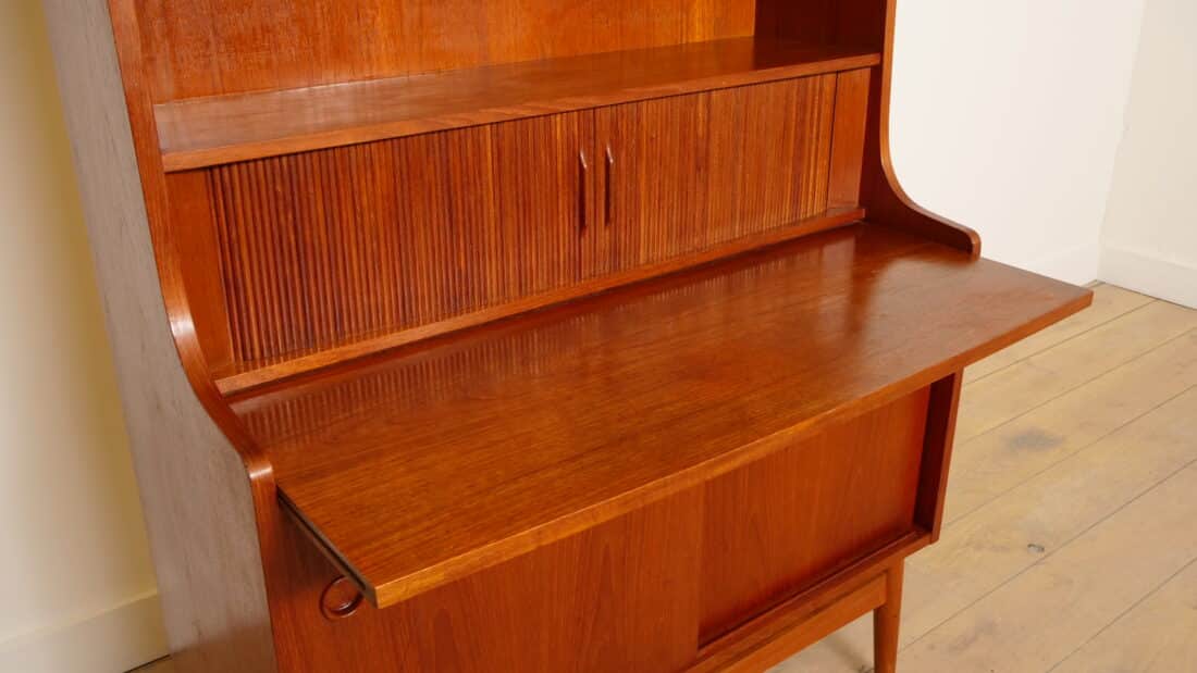 Vintage Boekenkast Secretaire Teak Johannes Sorth Vintage Boekenkast Secretaire Teak Johannes Sorth