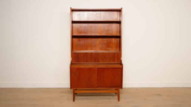 Vintage Boekenkast Secretaire Teak Johannes Sorth