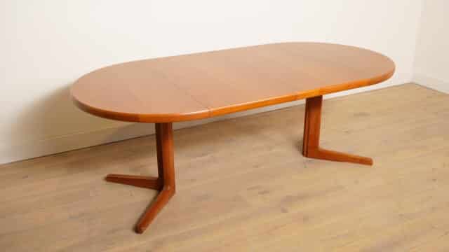 Vintage Ronde Eettafel Teak Uitschuifbaar 114 Cm 8211 214 Cm