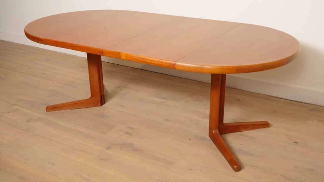 Vintage Ronde Eettafel Teak Uitschuifbaar 114 Cm 8211 214 Cm Vintage Ronde Eettafel Teak Uitschuifbaar 114 Cm 8211 214 Cm