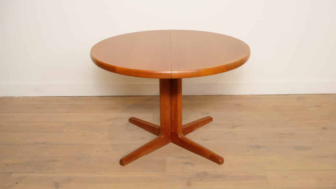 Vintage Ronde Eettafel Teak Uitschuifbaar 114 Cm 8211 214 Cm Vintage Ronde Eettafel Teak Uitschuifbaar 114 Cm 8211 214 Cm