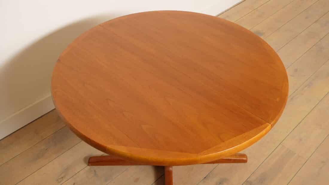 Vintage Ronde Eettafel Teak Uitschuifbaar 114 Cm 8211 214 Cm Vintage Ronde Eettafel Teak Uitschuifbaar 114 Cm 8211 214 Cm