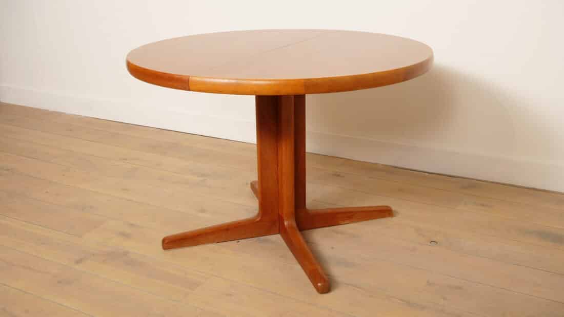 Vintage Ronde Eettafel Teak Uitschuifbaar 114 Cm 8211 214 Cm Vintage Ronde Eettafel Teak Uitschuifbaar 114 Cm 8211 214 Cm