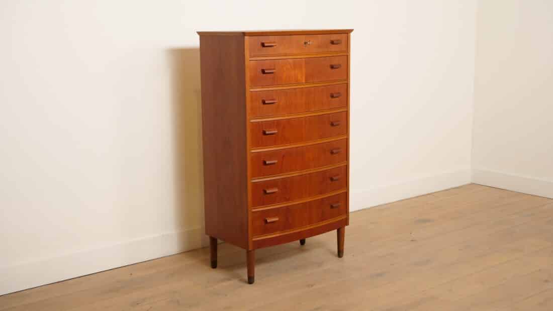 Vintage Deense Ladekast Teak 7 Lades 122 Cm Vintage Deense Ladekast Teak 7 Lades 122 Cm