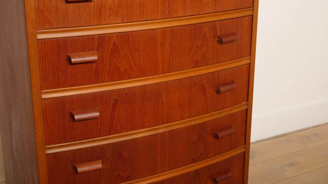 Vintage Deense Ladekast Teak 7 Lades 122 Cm Vintage Deense Ladekast Teak 7 Lades 122 Cm