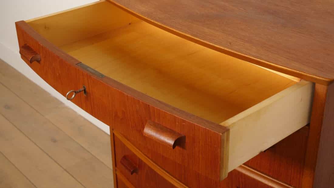 Vintage Deense Ladekast Teak 7 Lades 122 Cm Vintage Deense Ladekast Teak 7 Lades 122 Cm