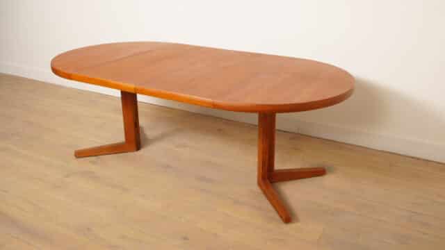 Vintage Ronde Eettafel Teak Uitschuifbaar 104 Cm 8211 202 Cm