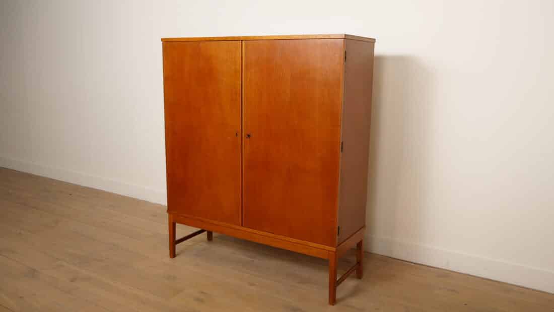 Vintage Wandkast Deens Design Eiken 1960s