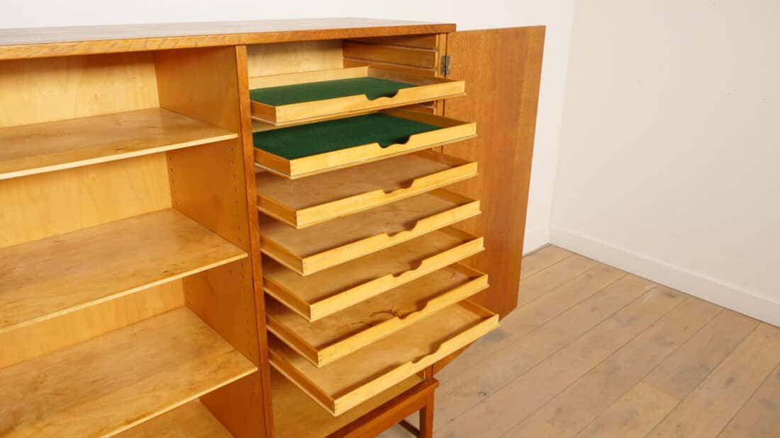 Vintage Wandkast Deens Design Eiken 1960s