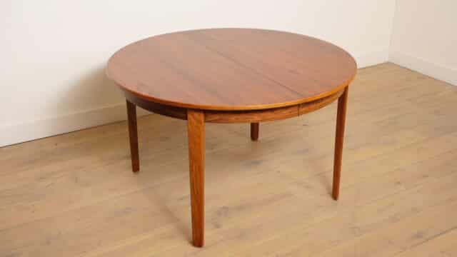 Vintage Round Rosewood Dining Table Extendable
