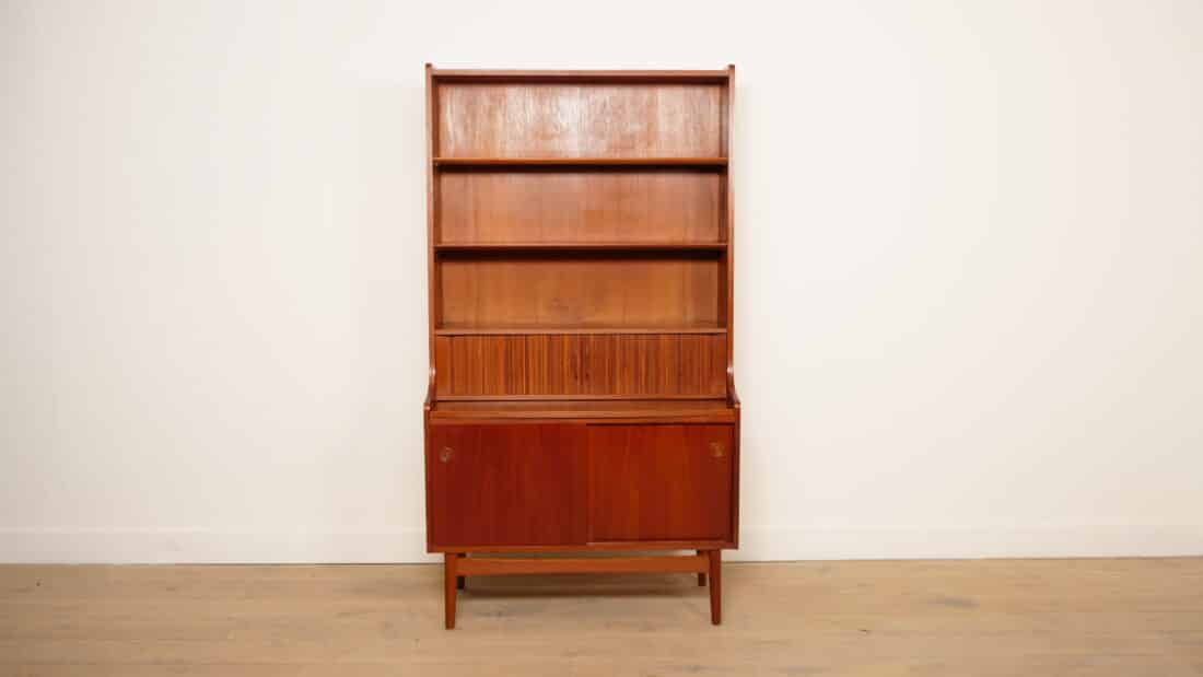Vintage Boekenkast Secretaire Teak Johannes Sorth