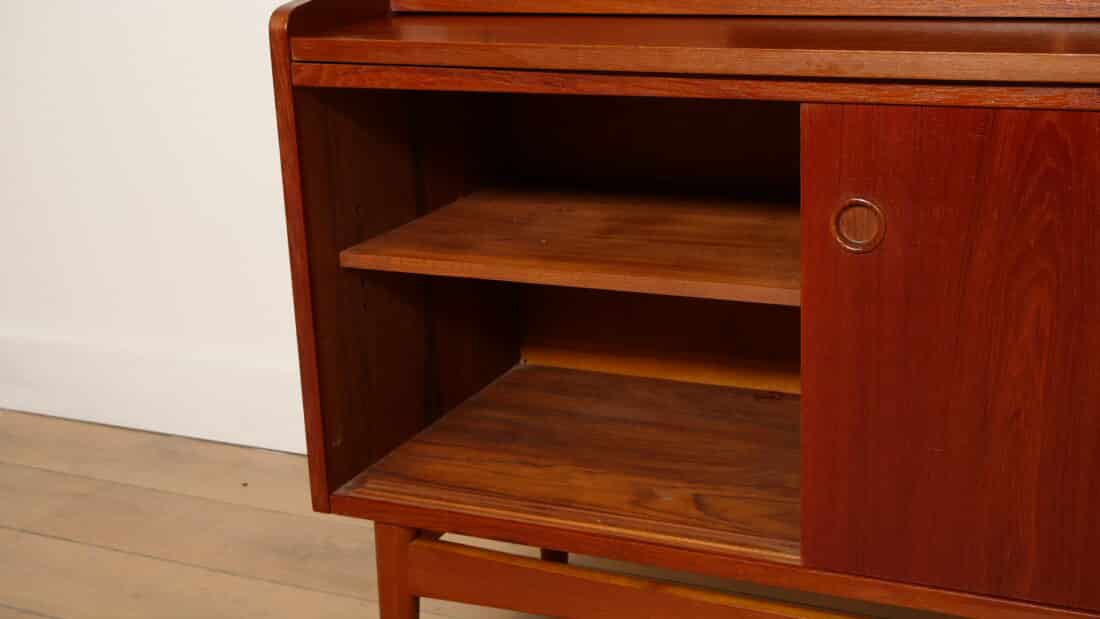 Vintage Boekenkast Secretaire Teak Johannes Sorth