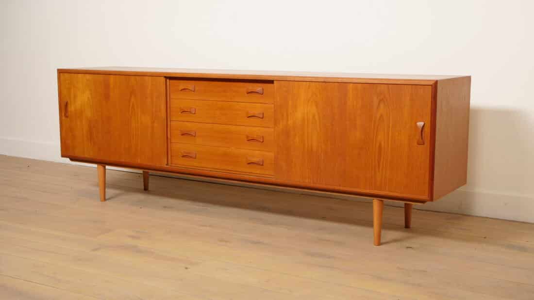 Vintage Dressoir Schuifdeuren Scandinavisch Design 209 Cm