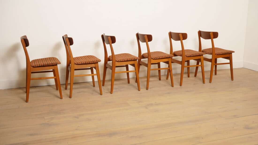 6 X Vintage Eetkamerstoel Farstrup Model 210