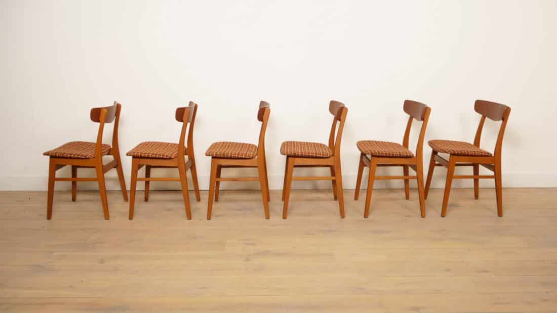 6 X Vintage Eetkamerstoel Farstrup Model 210