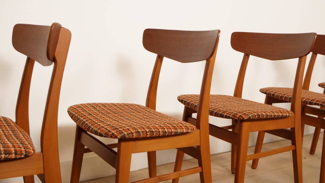 6 X Vintage Eetkamerstoel Farstrup Model 210