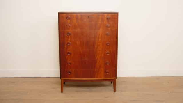 Vintage Deense Ladekast Teak 7 Lades 114 Cm