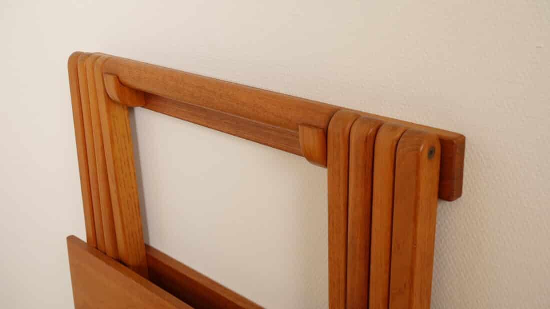 Compacte Vintage Eettafel Inklapbaar Massief Teak