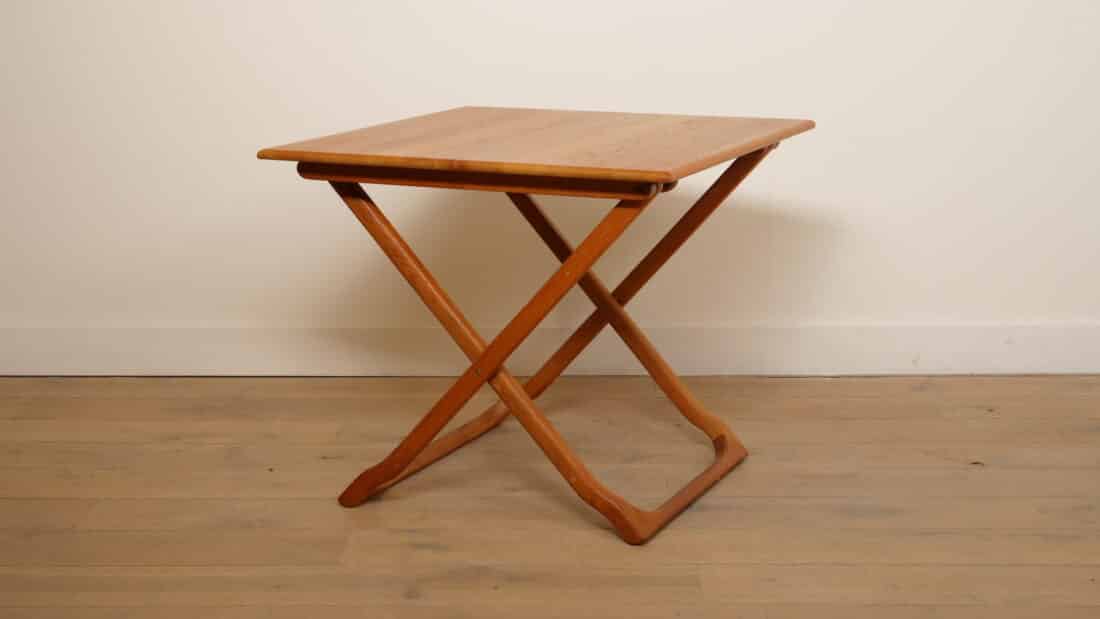 Compacte Vintage Eettafel Inklapbaar Massief Teak