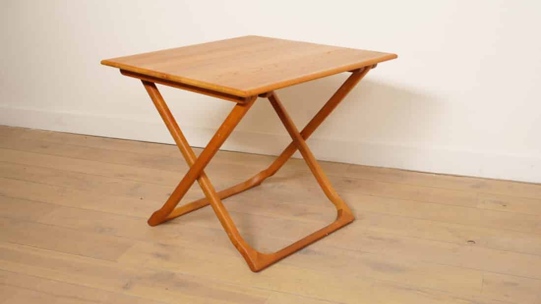 Compacte Vintage Eettafel Inklapbaar Massief Teak