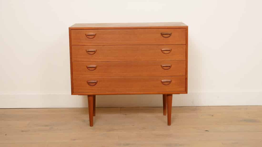 Vintage Ladekast 4 Lades Kai Kristiansen Teak