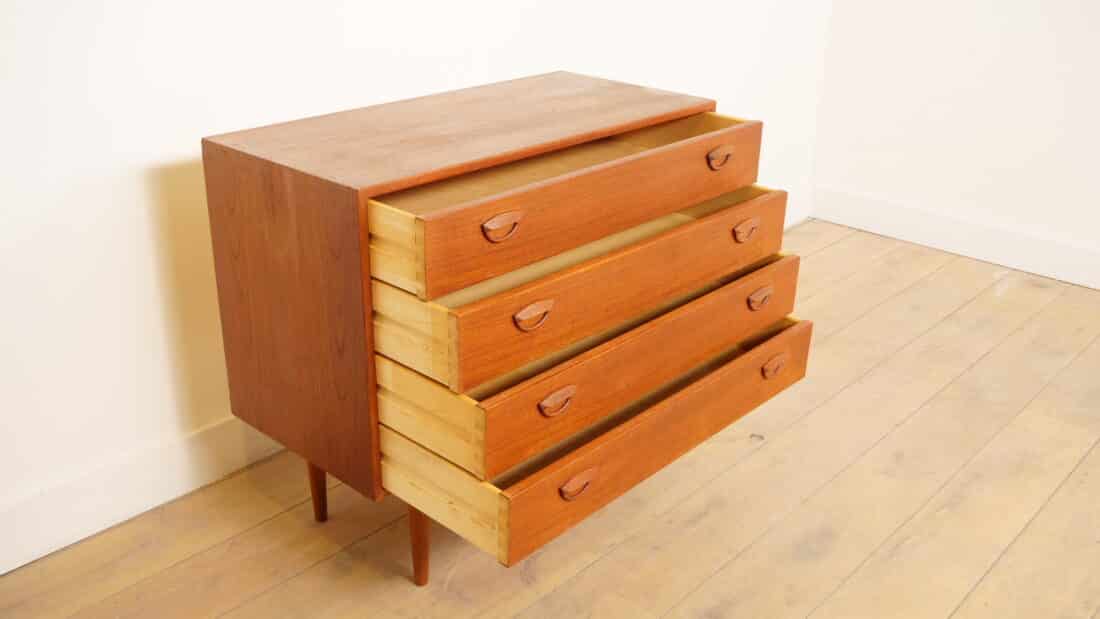 Vintage Ladekast 4 Lades Kai Kristiansen Teak