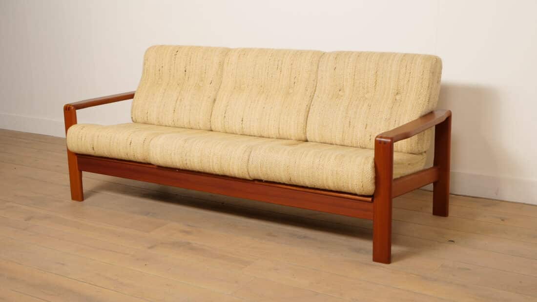 Vintage Bank 3 Zits Teak Crme Deens