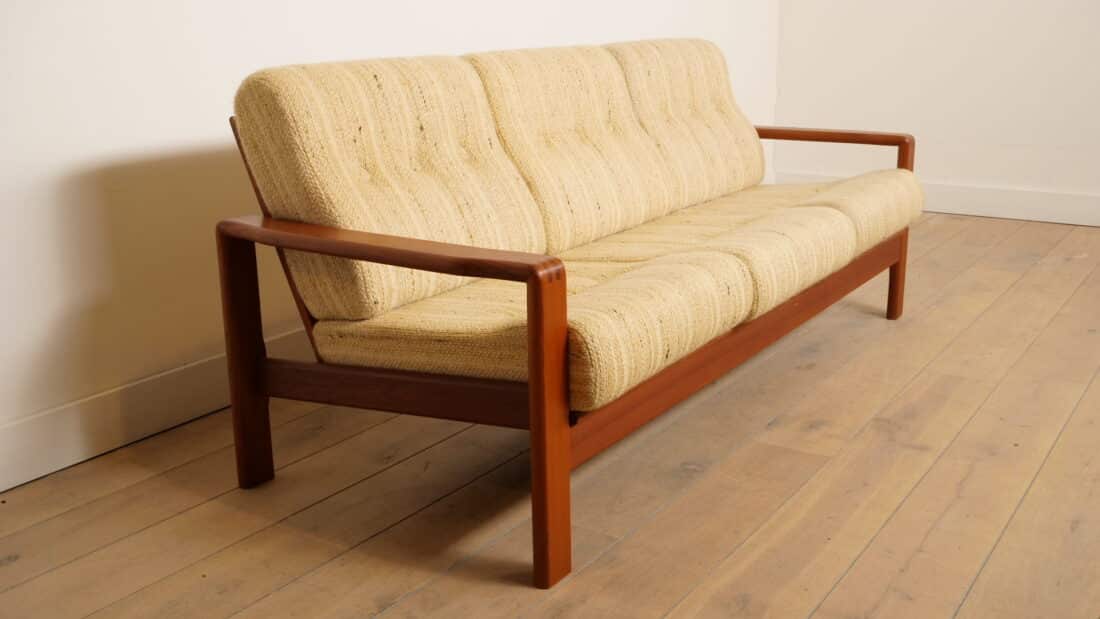 Vintage Bank 3 Zits Teak Crme Deens