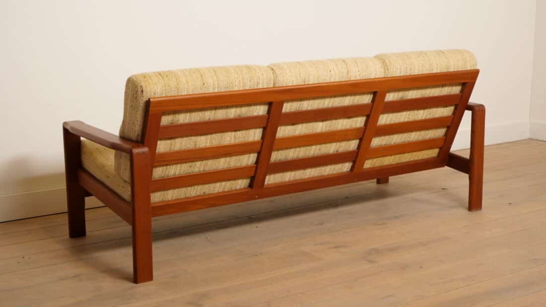 Vintage Bank 3 Zits Teak Crme Deens