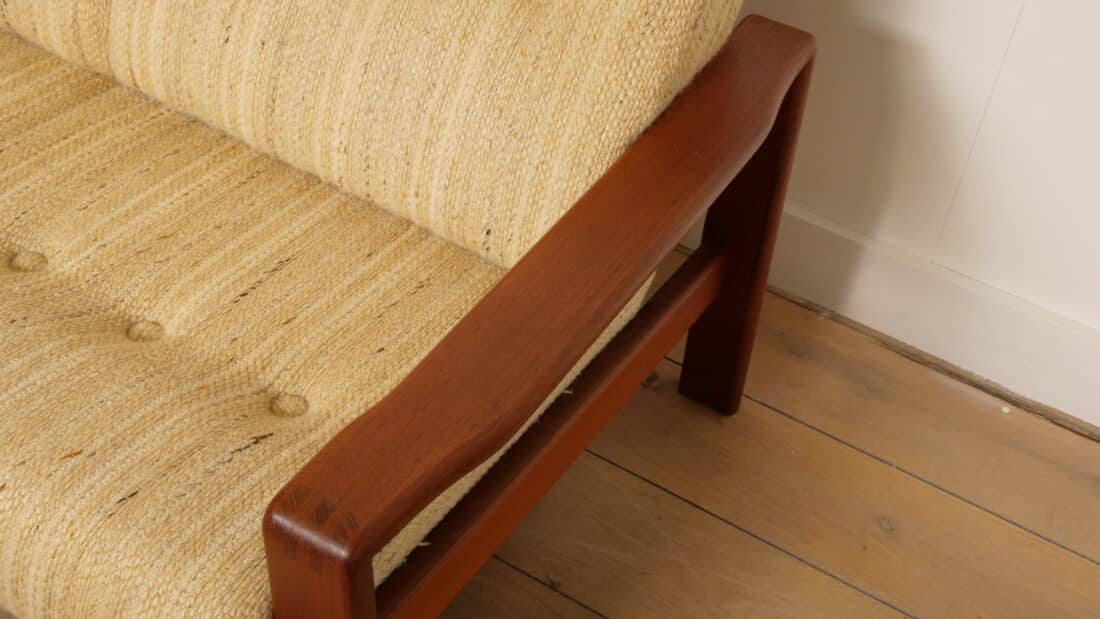 Vintage Bank 2 Zits Teak Crme Deens