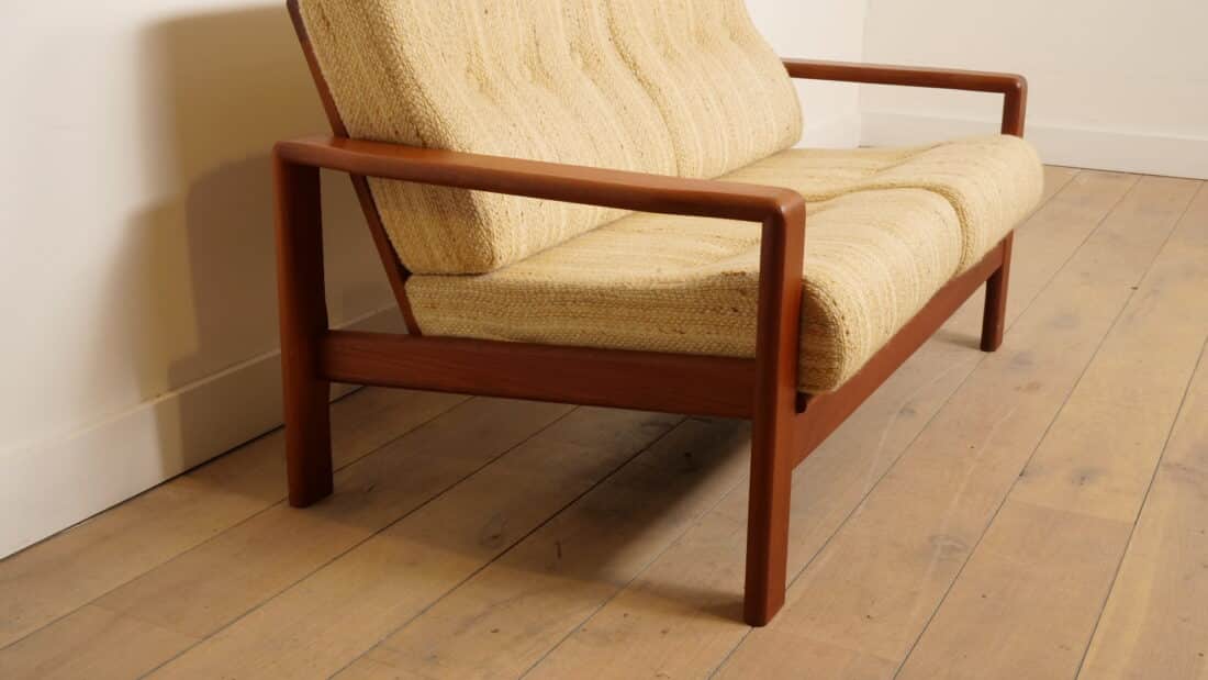 Vintage Bank 2 Zits Teak Crme Deens