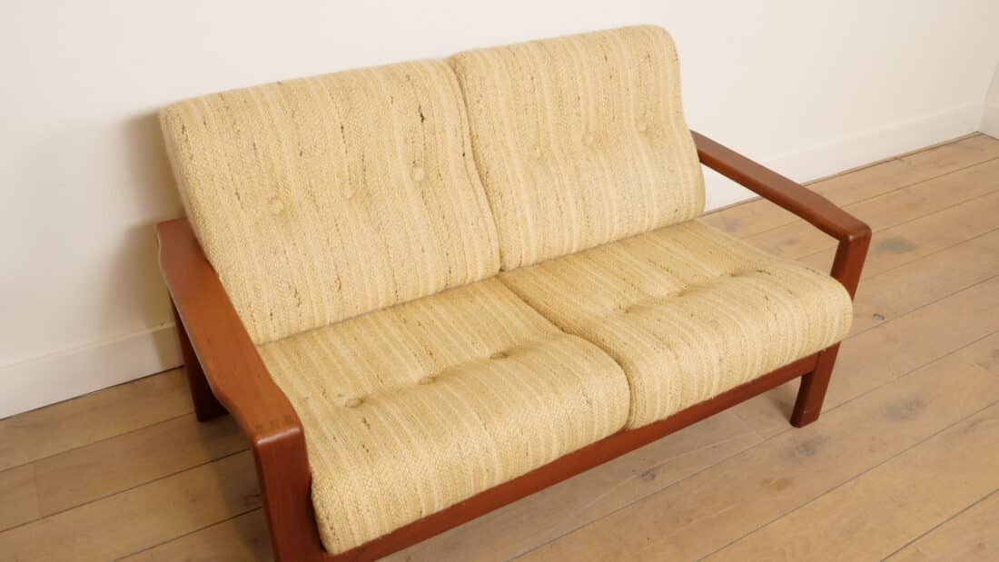 Vintage Bank 2 Zits Teak Crme Deens