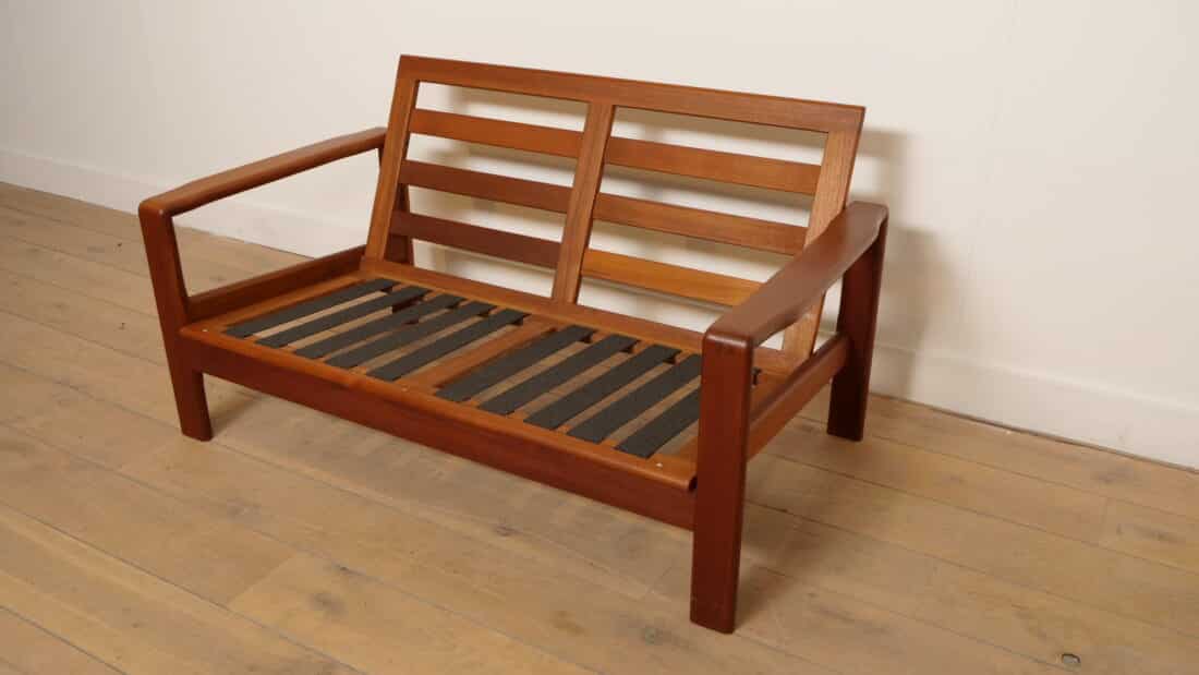 Vintage Bank 2 Zits Teak Crme Deens