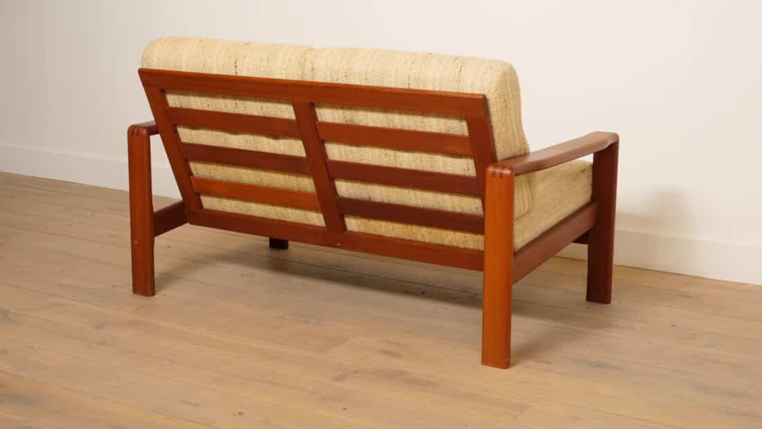 Vintage Bank 2 Zits Teak Crme Deens