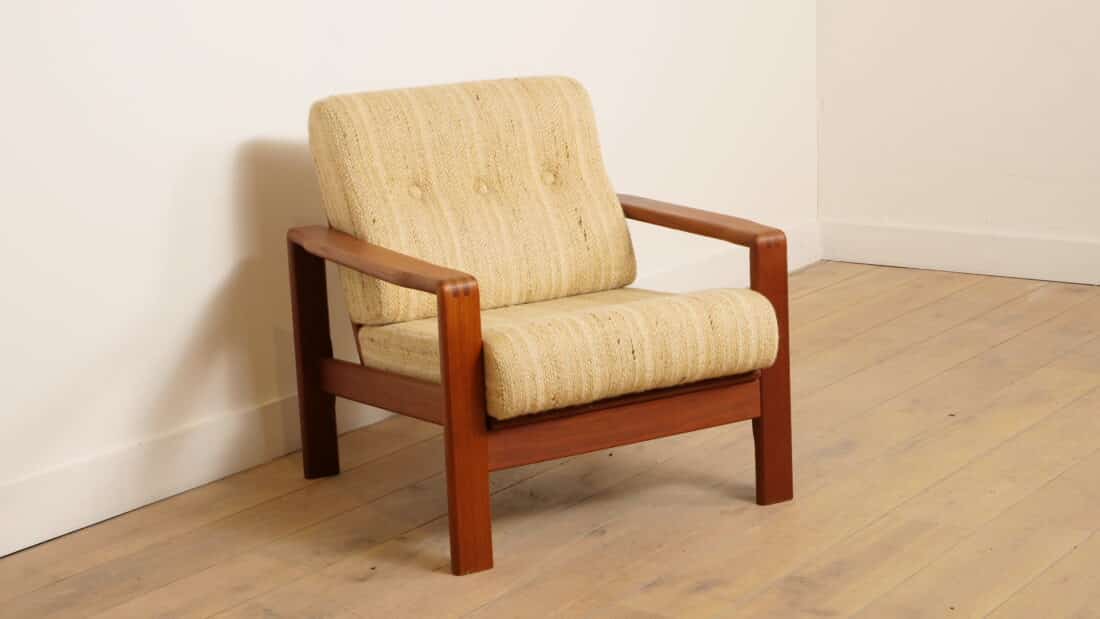 Vintage Lounge Fauteuil Teak Crme
