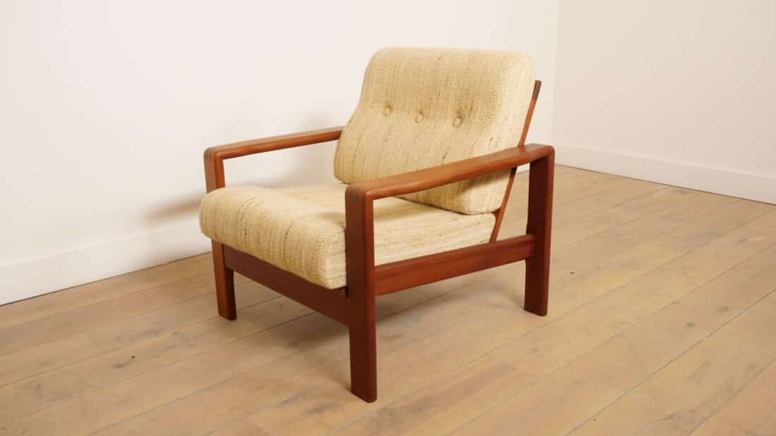 Vintage Lounge Fauteuil Teak Crme