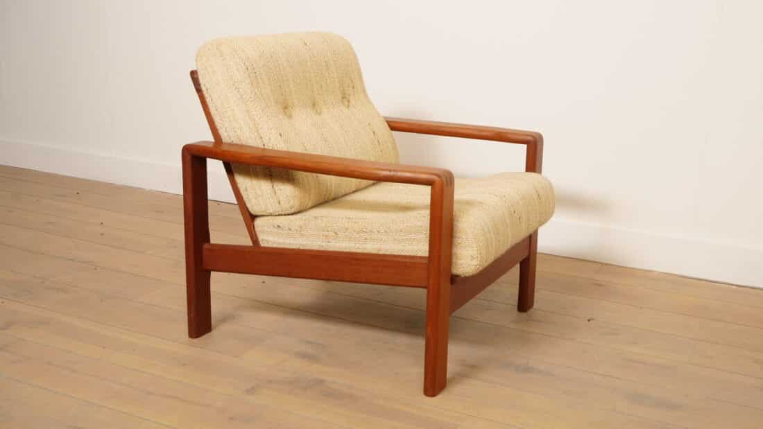 Vintage Lounge Fauteuil Teak Crme