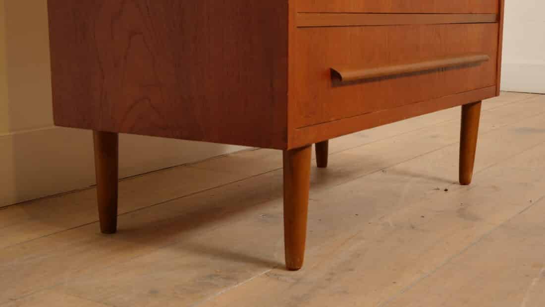 Vintage Ladekast 4 Lades Teak