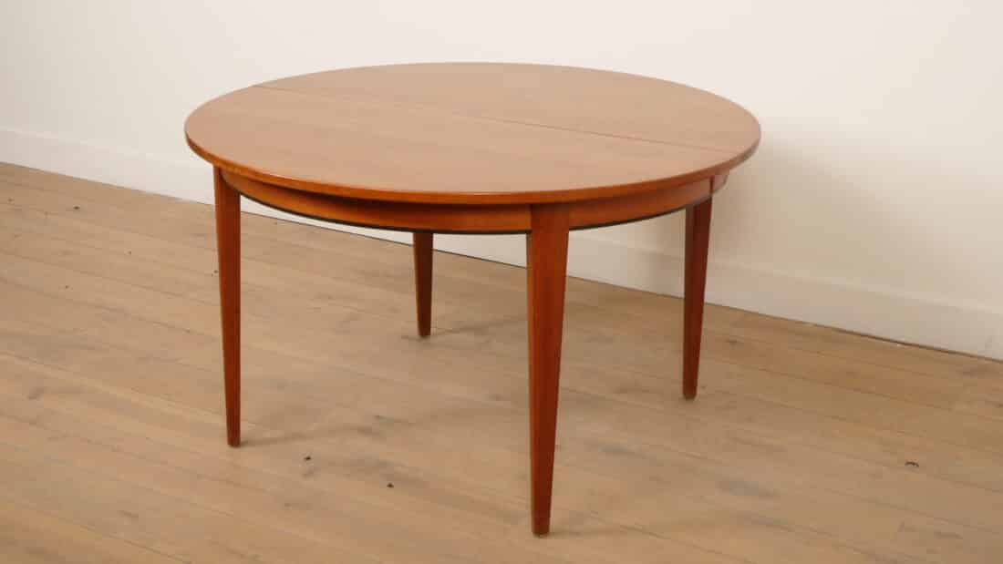 Vintage Ronde Eettafel Xxl Omann Jun No 55 Teak Uitschuifbaar