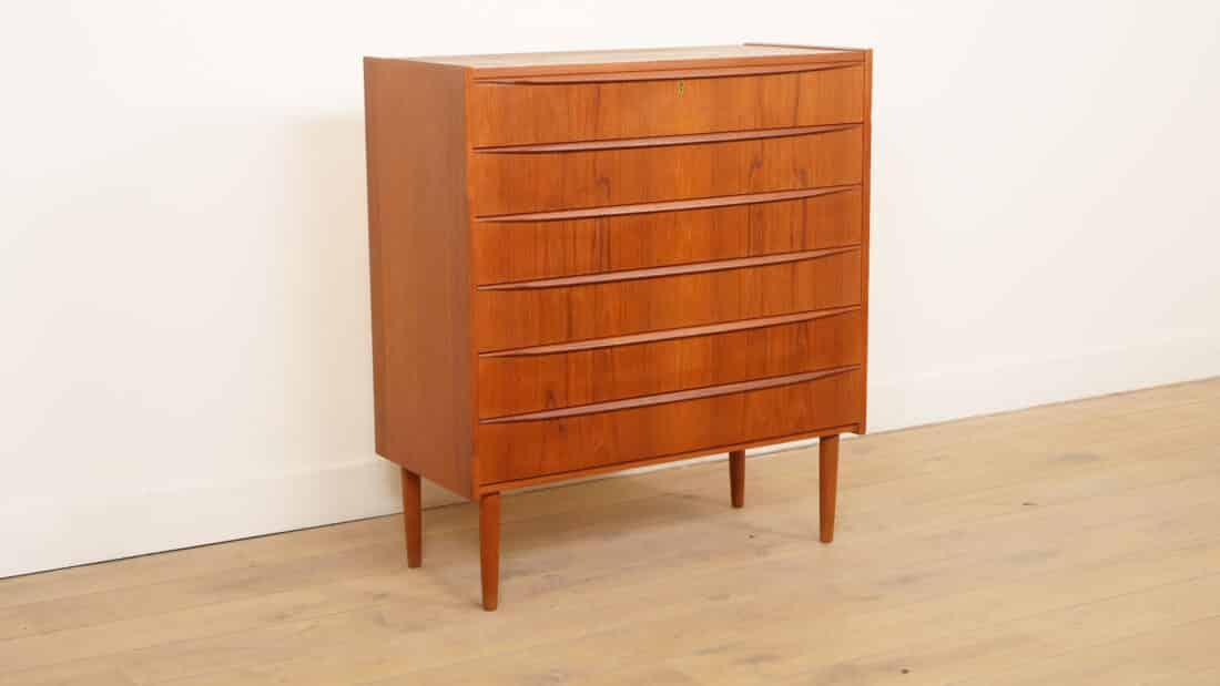 Vintage Ladekast 6 Lades 102 Cm Teak