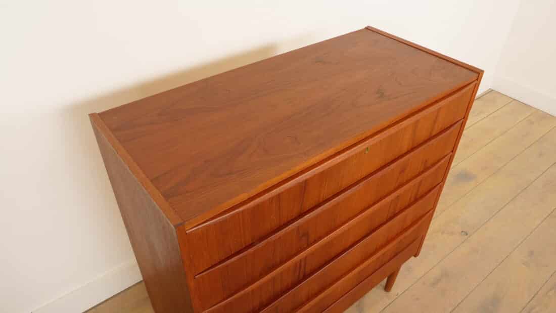 Vintage Ladekast 6 Lades 102 Cm Teak