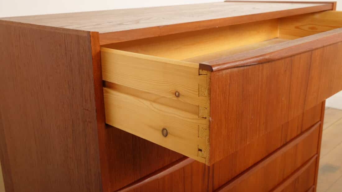 Vintage Ladekast 6 Lades 102 Cm Teak