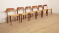 6 x vintage eetkamerstoelen | Niels Otto Møller | Model 75 | Teak