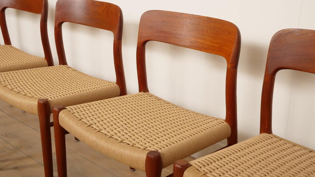 6 X Vintage Eetkamerstoelen Niels Otto Mller Model 75 Teak