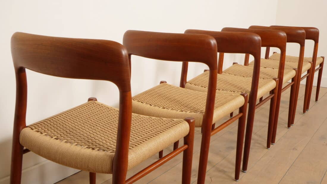 6 X Vintage Eetkamerstoelen Niels Otto Mller Model 75 Teak