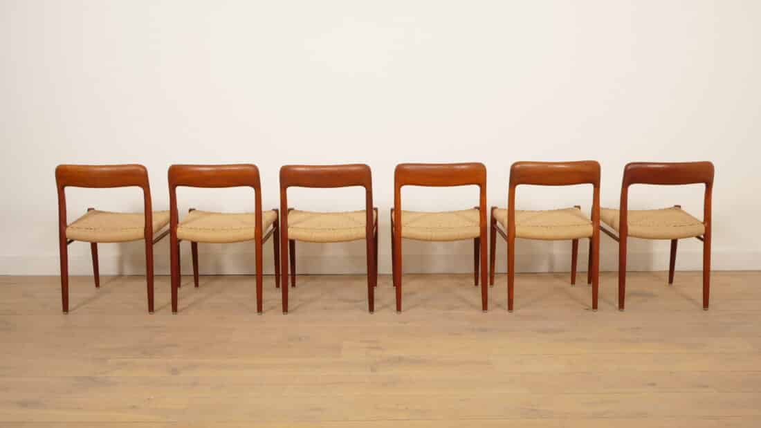6 X Vintage Eetkamerstoelen Niels Otto Mller Model 75 Teak