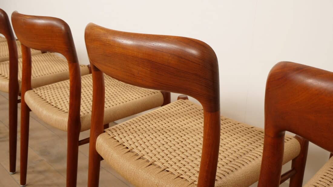 6 X Vintage Eetkamerstoelen Niels Otto Mller Model 75 Teak