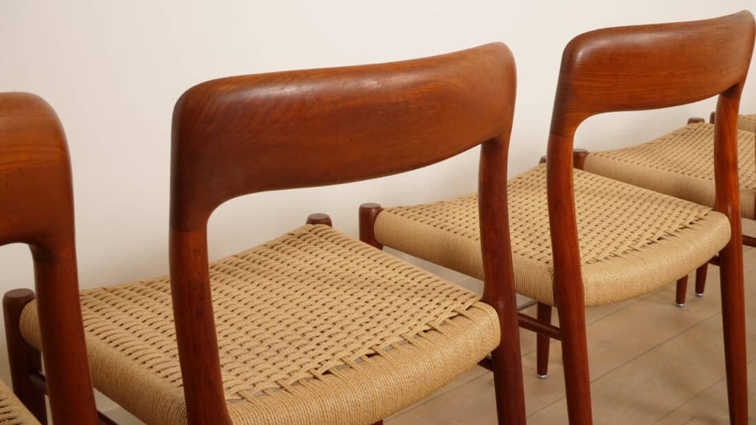 6 X Vintage Eetkamerstoelen Niels Otto Mller Model 75 Teak